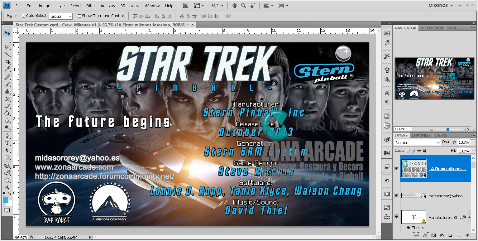 Star Trek Custom card - Crew. Mikonos
