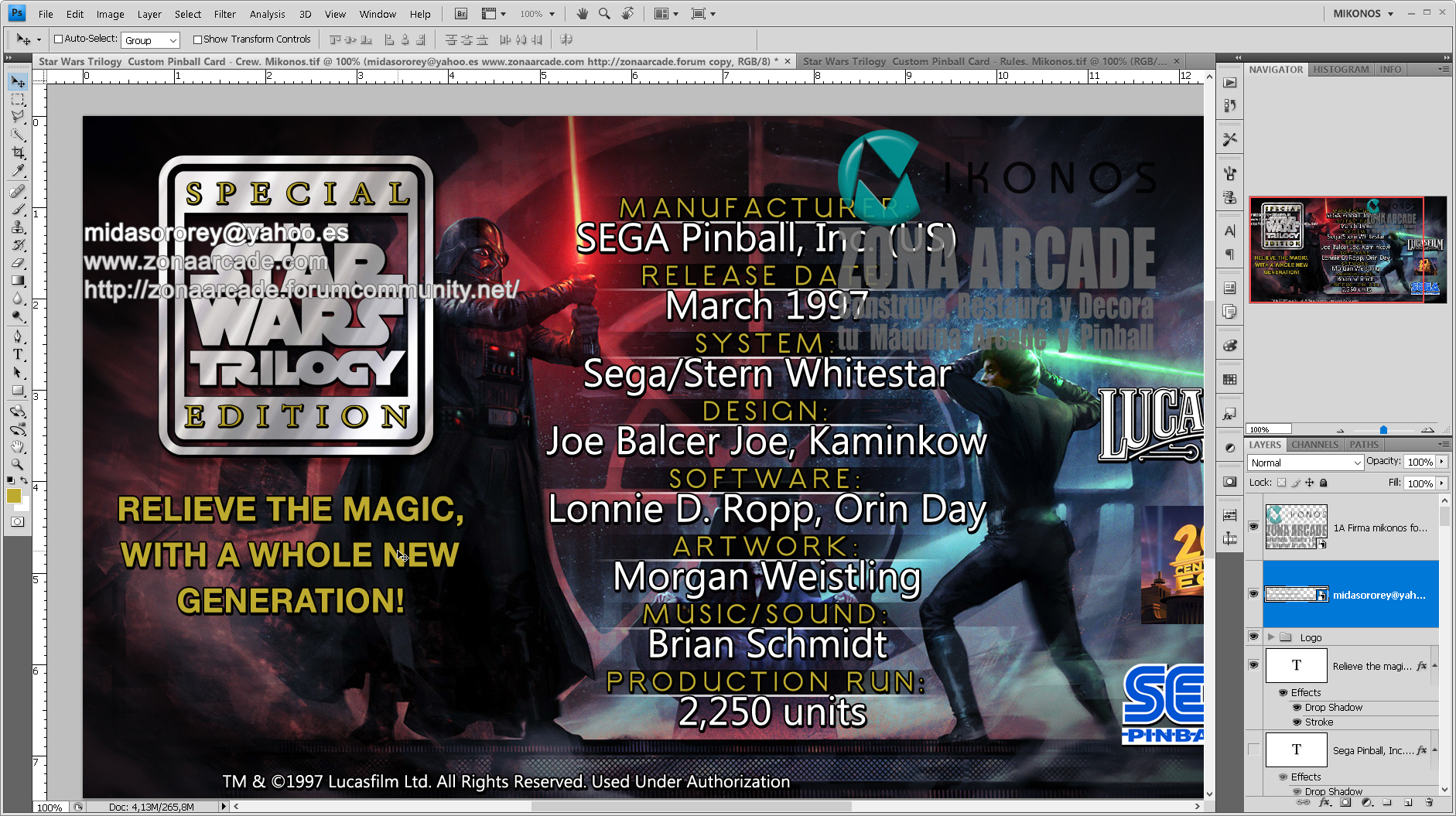 Star Wars Trilogy Pinball Card Customized - Crew. Mikonos2