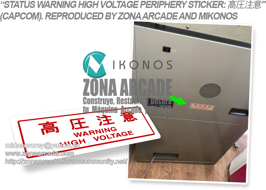 Status Warning High Voltage Sticker. Mikonos1
