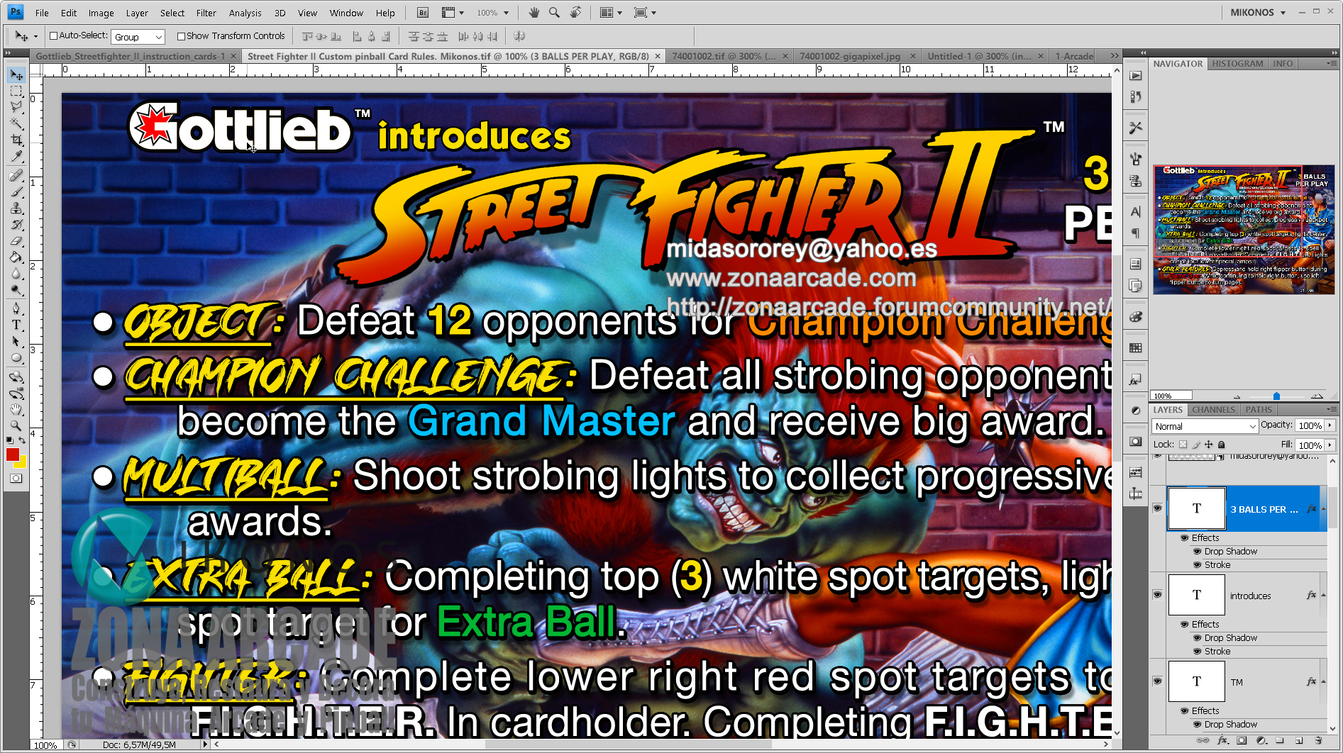 Street Fighter II Custom Pinball Card - Rules. Mikonos2