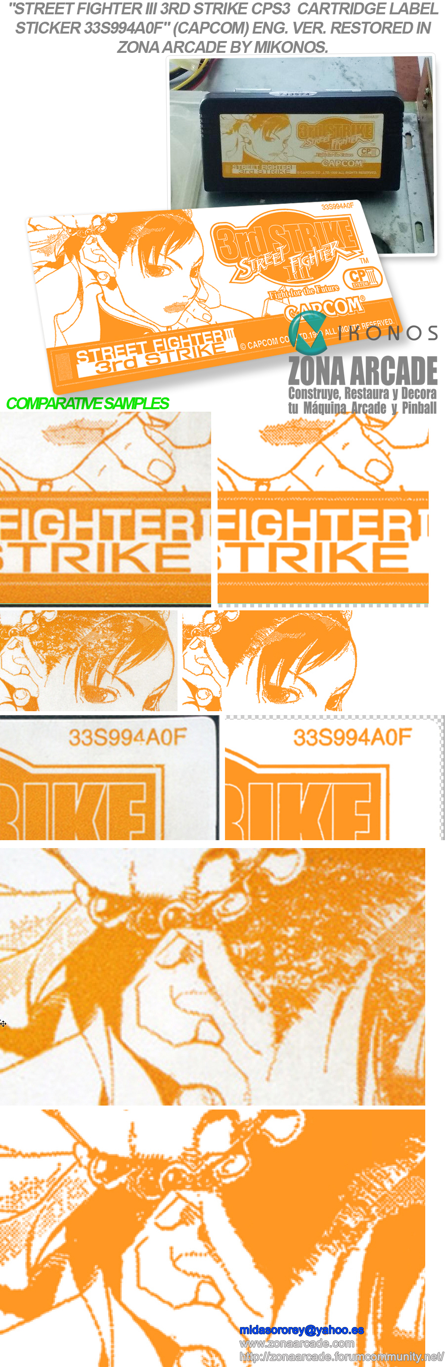 Street-fighter-III-3rd-strike-CPS3-Cartridge-Label-Sticker-33S994A0F-Restored-Mikonos1