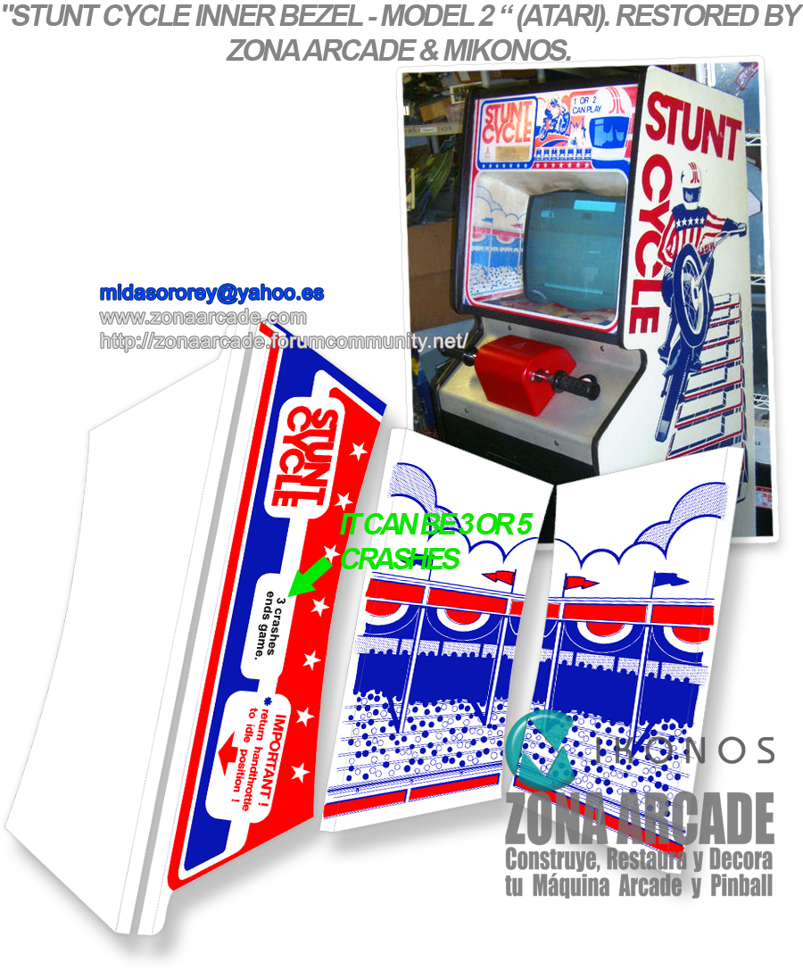 "STUNT CYCLE CARDBOARD INNER BEZEL" (ATARI) arcade artwork files