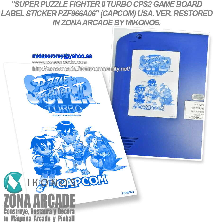 Super-Puzzle-Fighter-II-Turbo-CPS2-Game-Board-Label-Sticker-PZF966A06-Restored-Mikonos1