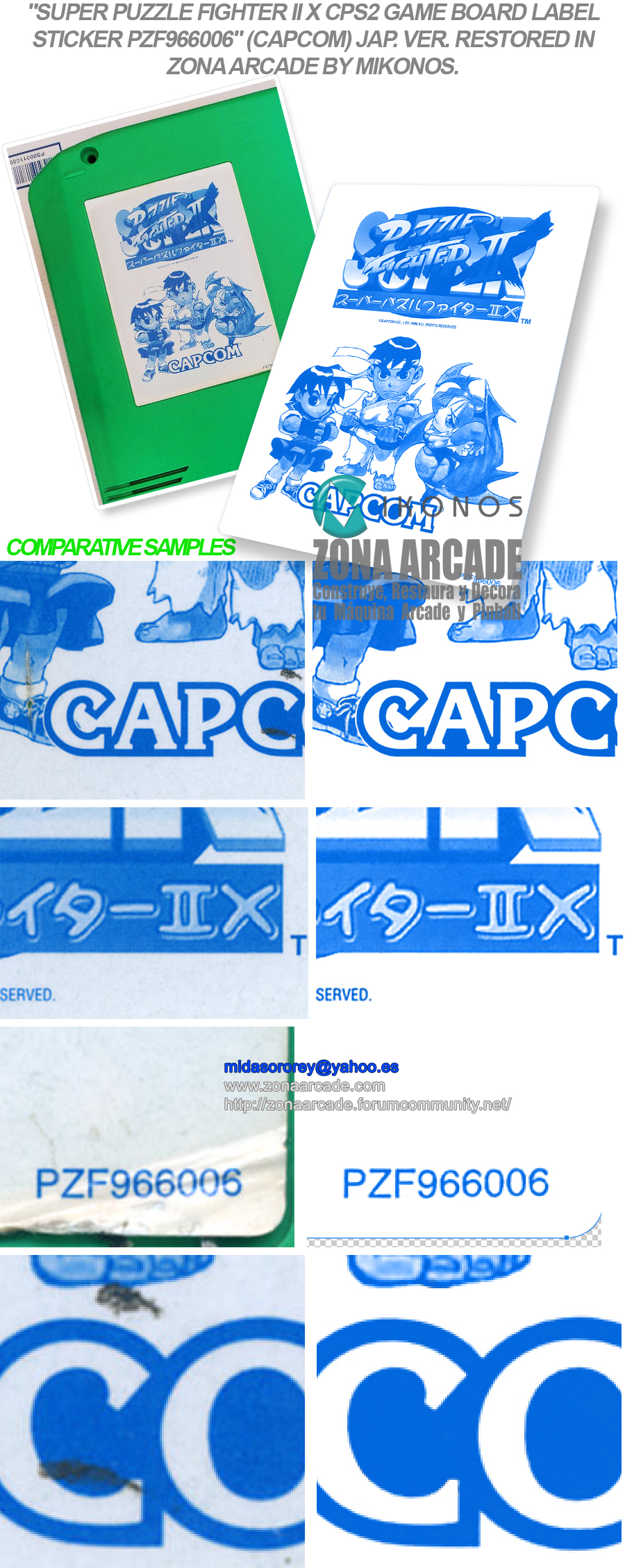 Super-Puzzle-Fighter-II-X-CPS2-Game-Board-Label-Sticker-PZF966006-Restored-Mikonos1