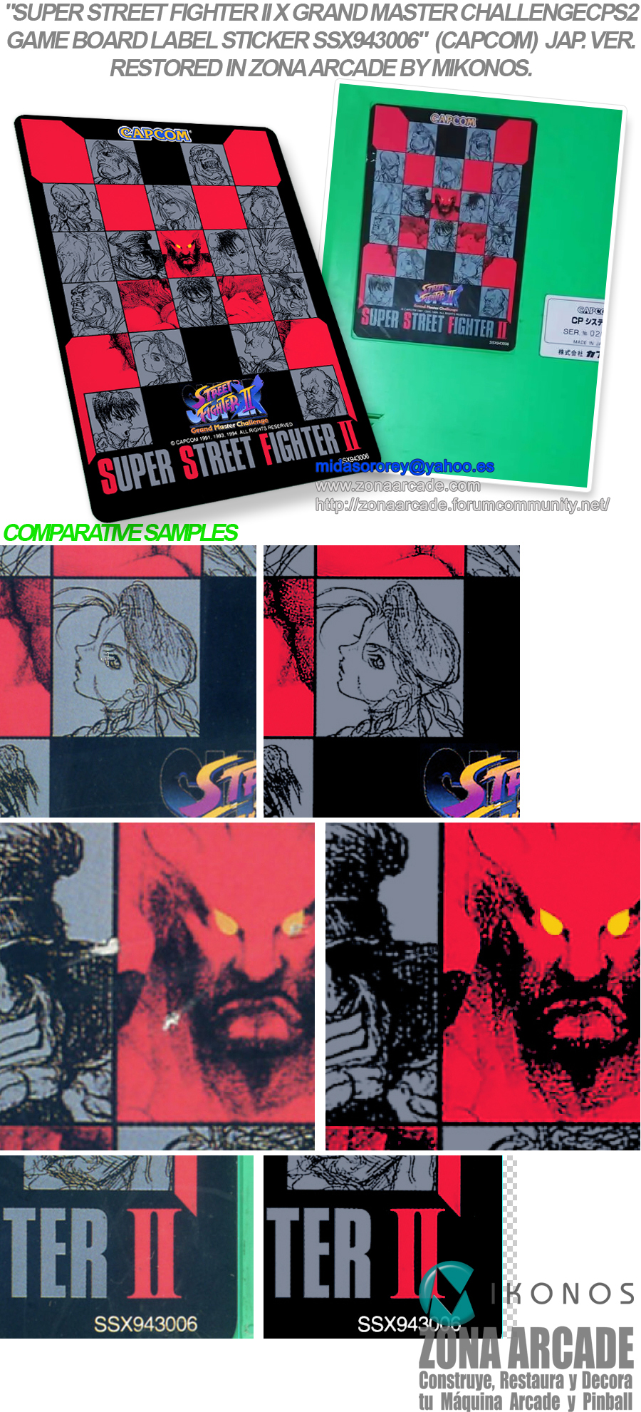 Super-Street-Fighter-II-X-Grand-Master-Challenge-CPS2-Game-Board-Label-Sticker-SSX943006-Restored-Mikonos1