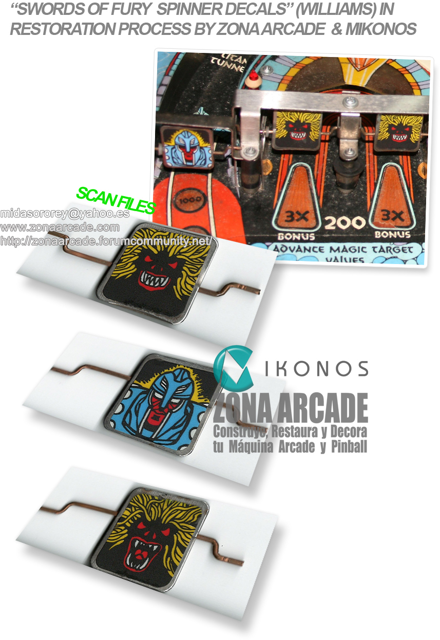 We got "SWORDS OF FURY SPINNER PINBALL DECALS" (WILLIAMS) artwork
