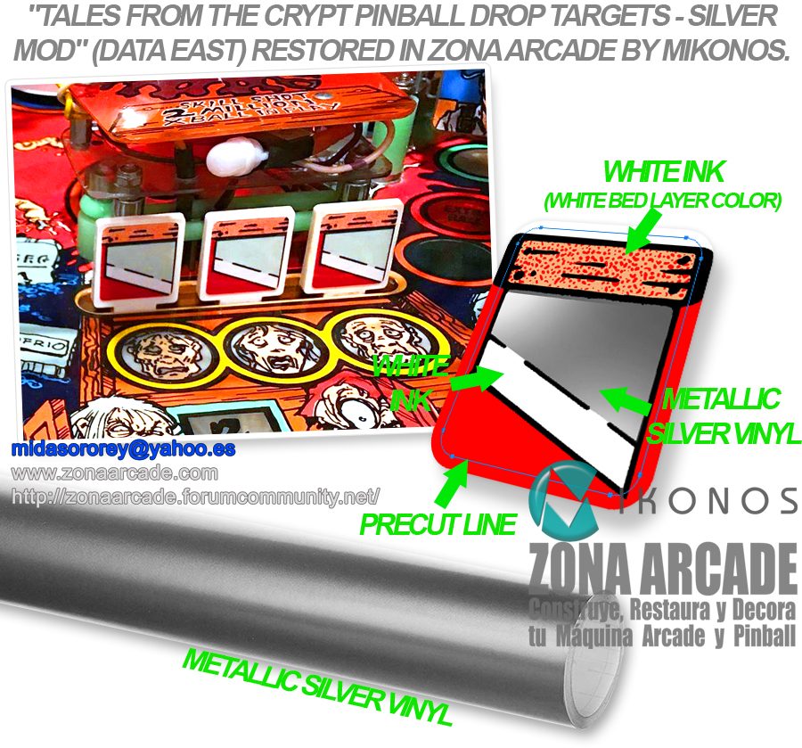 "Tales From The Crypt Drop Target" (DE) on metallic silver vinyl All