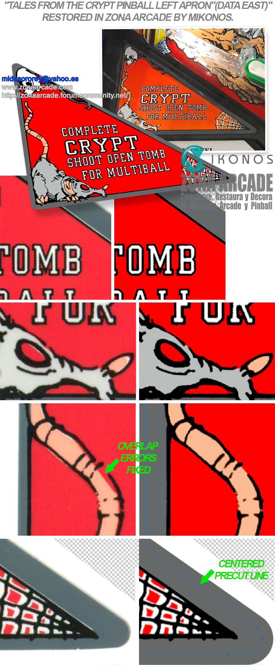 "TALES FROM THE CRYPT APRONS" (DATA EAST) artwork restored