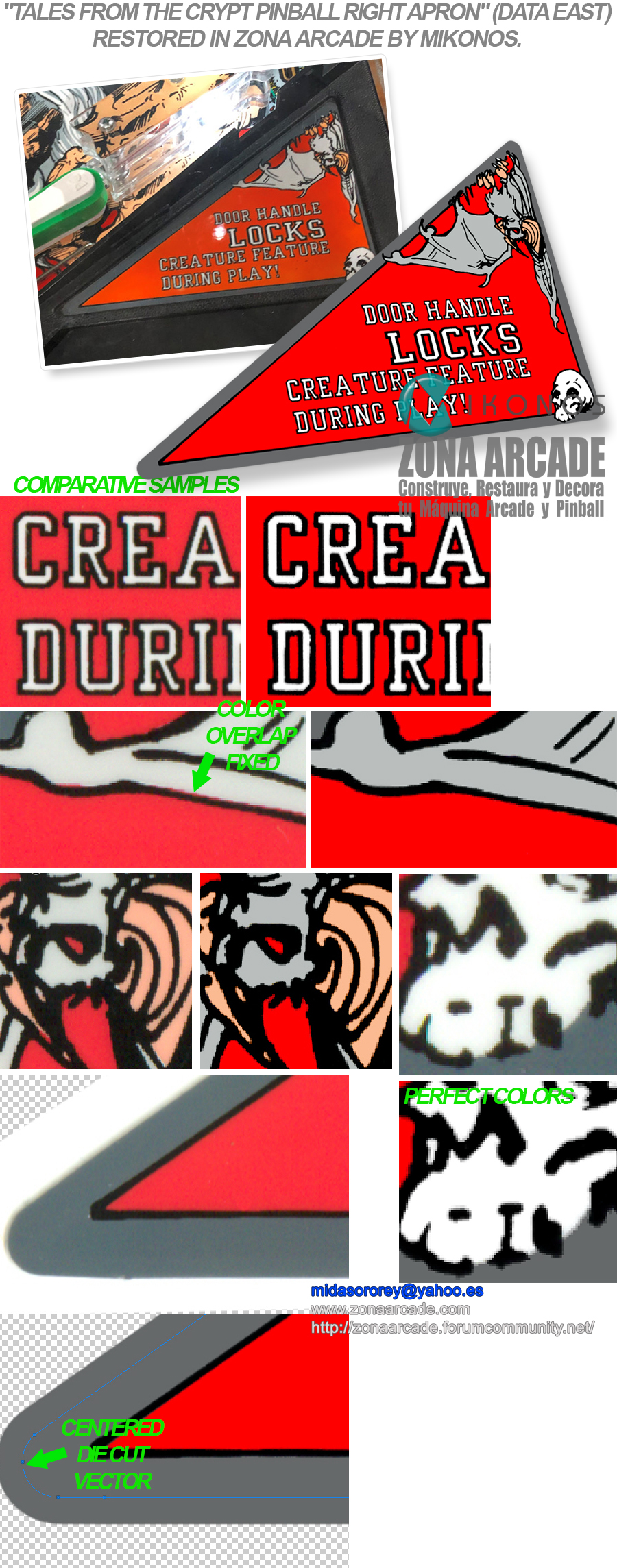 "TALES FROM THE CRYPT APRONS" (DATA EAST) artwork restored