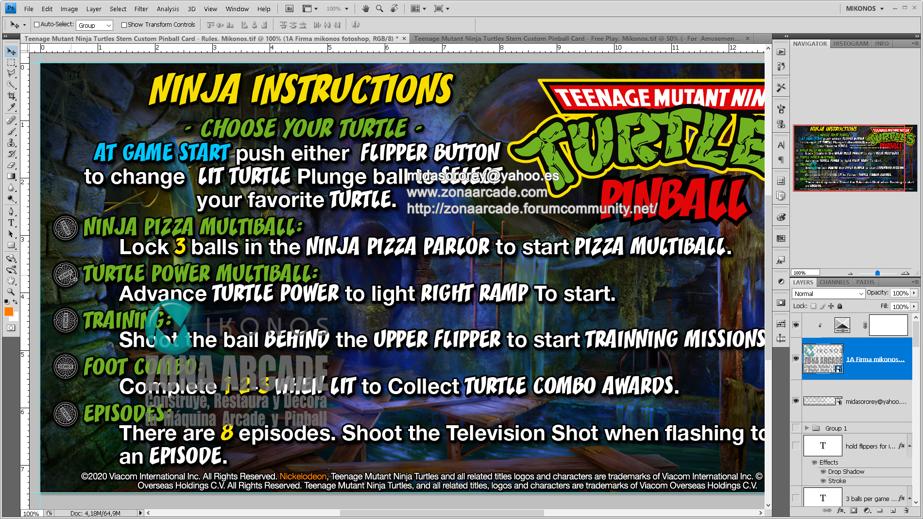 Teenage Mutant Ninja Turtles Custom Pinball Card - Rules. Mikonos2