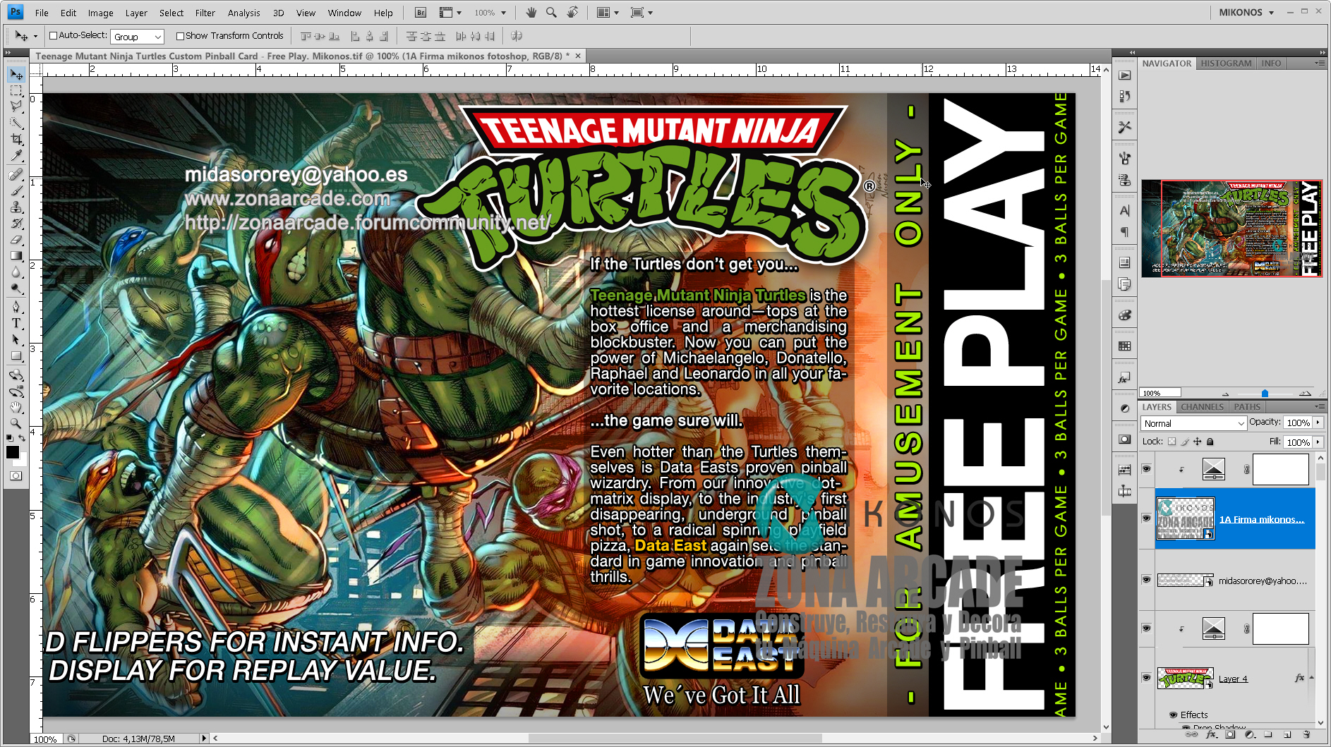 Teenage Mutant Ninja Turtles Pinball Card Customized - Free Play. Mikonos2