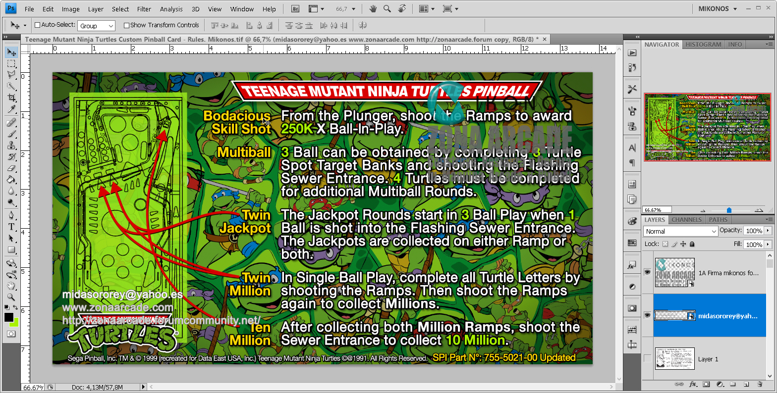 Teenage Mutant Ninja Turtles Pinball Card Customized - Rules. Mikonos1