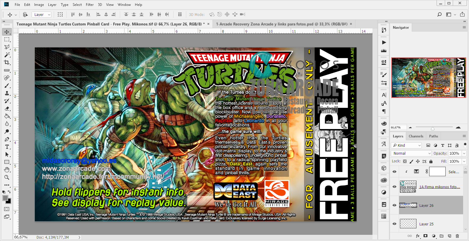 Teenage-Mutant-Ninja-Turtles-Pinball-Card-Customized-Free-Play2-Mikonos1