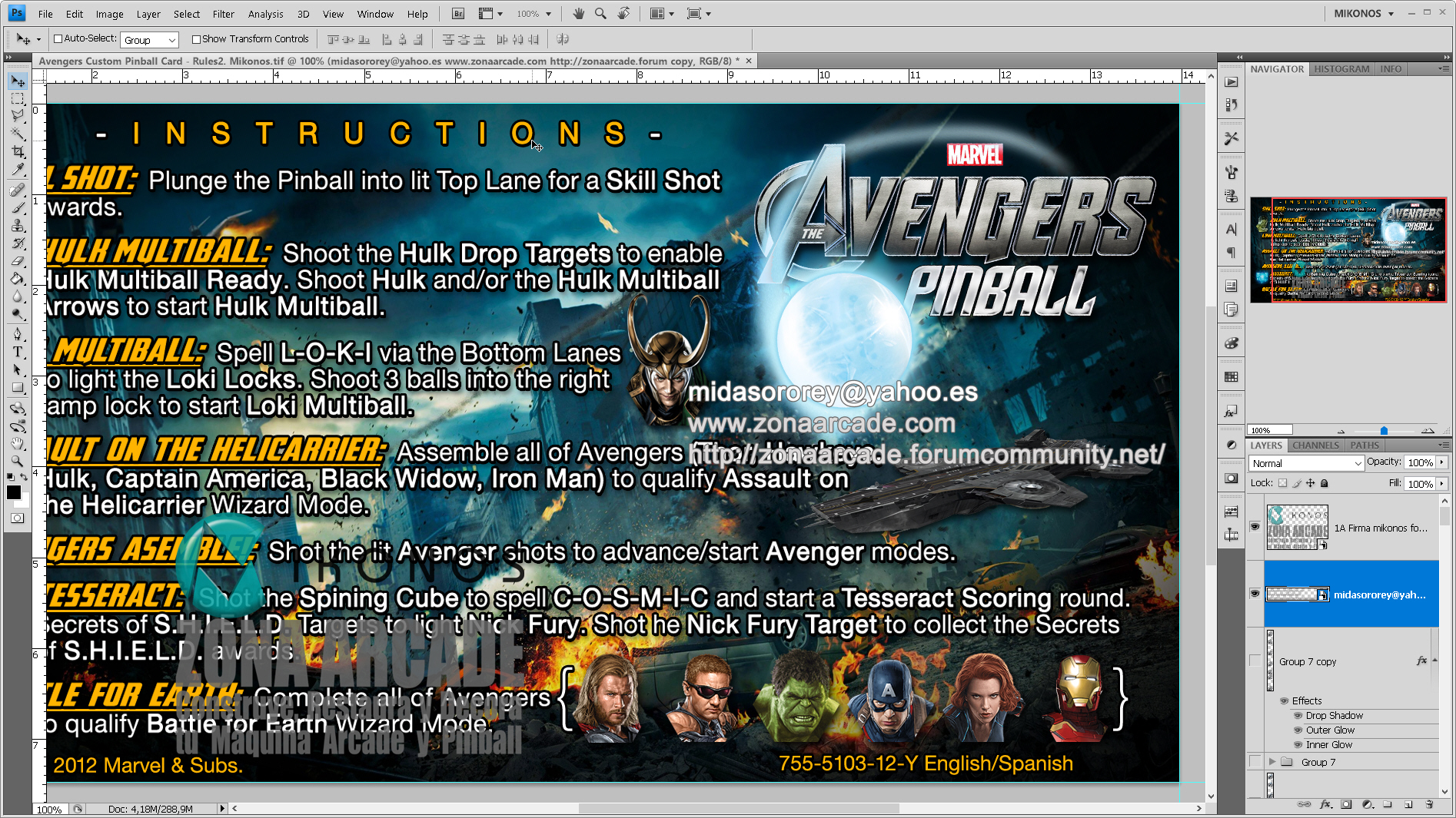 The Avengers Custom Pinball Card - Rules.%20Mikonos2