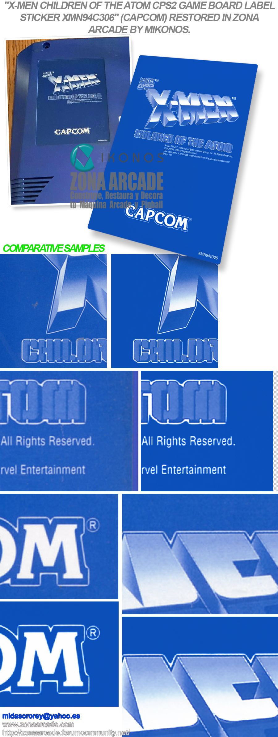 X-Men-Children-of-the-Atom-CPS2-Game-Board-Label-Sticker-XMN94c306-Restored-Mikonos1