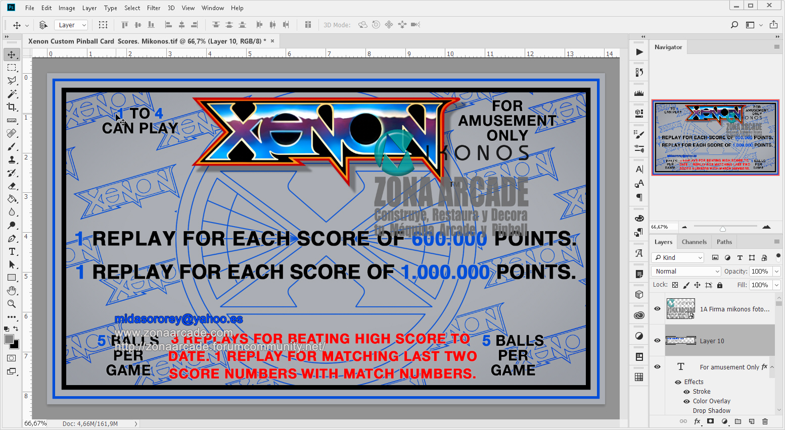 "Xenon Custom Pinball Cards" (BALLY). Designed by Zona Arcade and Mikonos